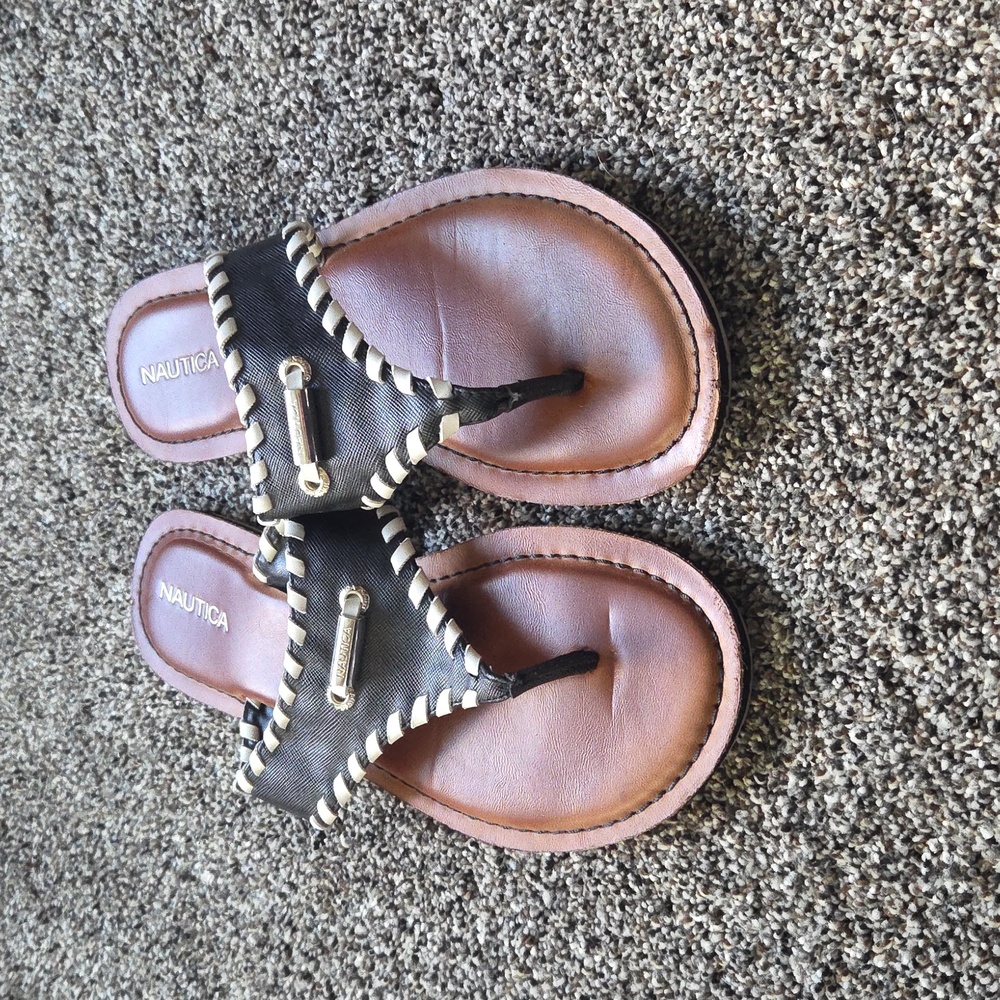 Nautica Black and Brown Women's Sandals